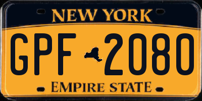 NY license plate GPF2080