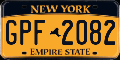 NY license plate GPF2082