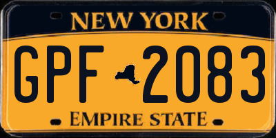 NY license plate GPF2083