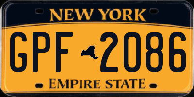 NY license plate GPF2086
