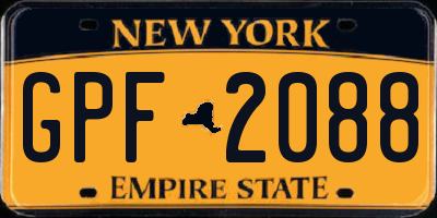 NY license plate GPF2088