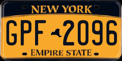 NY license plate GPF2096