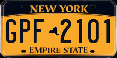 NY license plate GPF2101