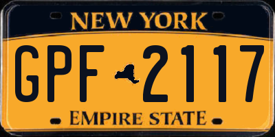 NY license plate GPF2117