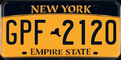 NY license plate GPF2120