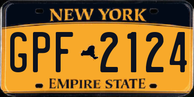 NY license plate GPF2124