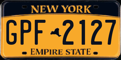NY license plate GPF2127