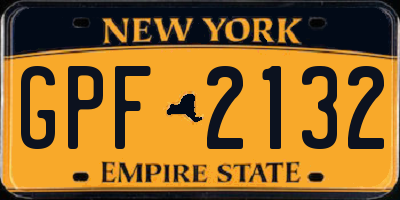 NY license plate GPF2132
