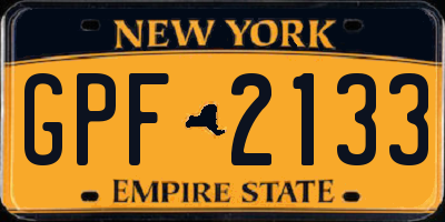 NY license plate GPF2133