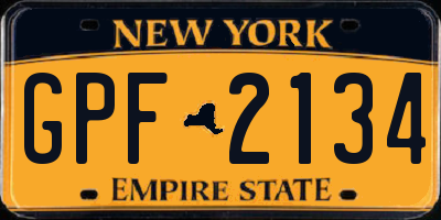 NY license plate GPF2134