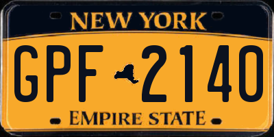 NY license plate GPF2140