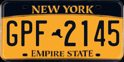 NY license plate GPF2145