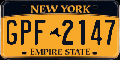 NY license plate GPF2147