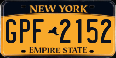 NY license plate GPF2152