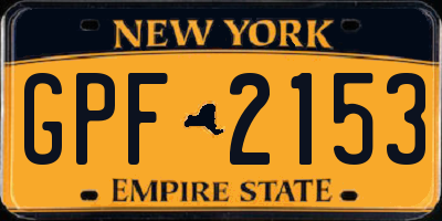 NY license plate GPF2153