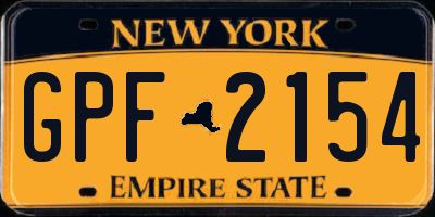 NY license plate GPF2154