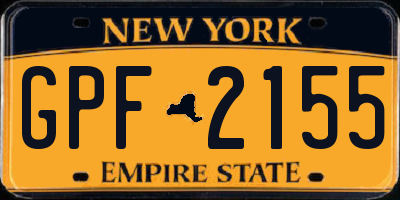 NY license plate GPF2155