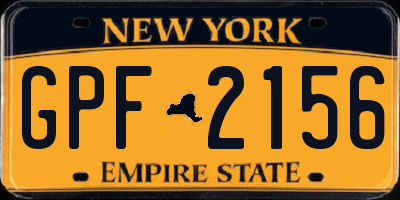 NY license plate GPF2156