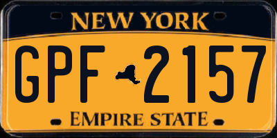 NY license plate GPF2157