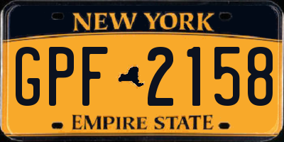 NY license plate GPF2158