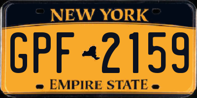 NY license plate GPF2159