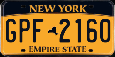 NY license plate GPF2160