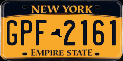 NY license plate GPF2161