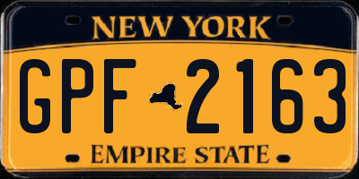 NY license plate GPF2163