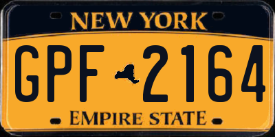 NY license plate GPF2164