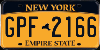 NY license plate GPF2166