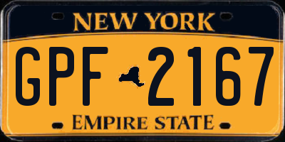 NY license plate GPF2167