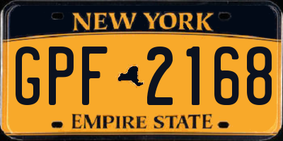 NY license plate GPF2168