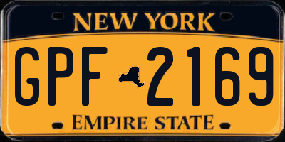 NY license plate GPF2169