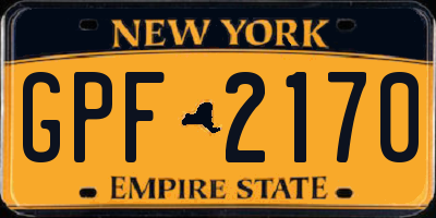NY license plate GPF2170
