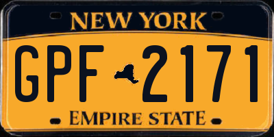 NY license plate GPF2171