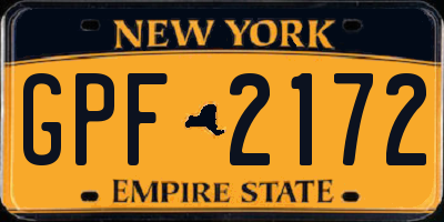 NY license plate GPF2172