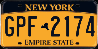 NY license plate GPF2174