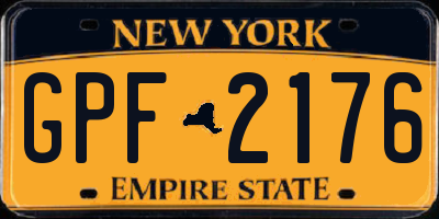 NY license plate GPF2176