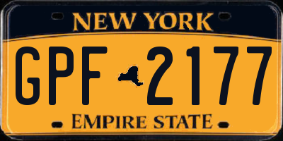 NY license plate GPF2177