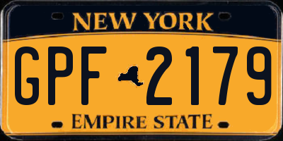 NY license plate GPF2179
