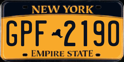 NY license plate GPF2190