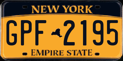 NY license plate GPF2195