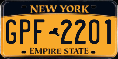 NY license plate GPF2201