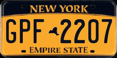 NY license plate GPF2207