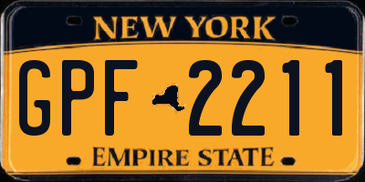 NY license plate GPF2211