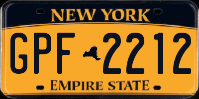 NY license plate GPF2212