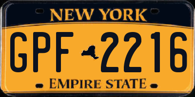 NY license plate GPF2216