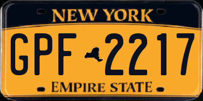 NY license plate GPF2217