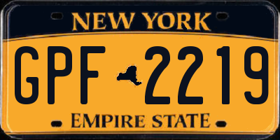 NY license plate GPF2219