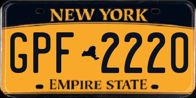NY license plate GPF2220